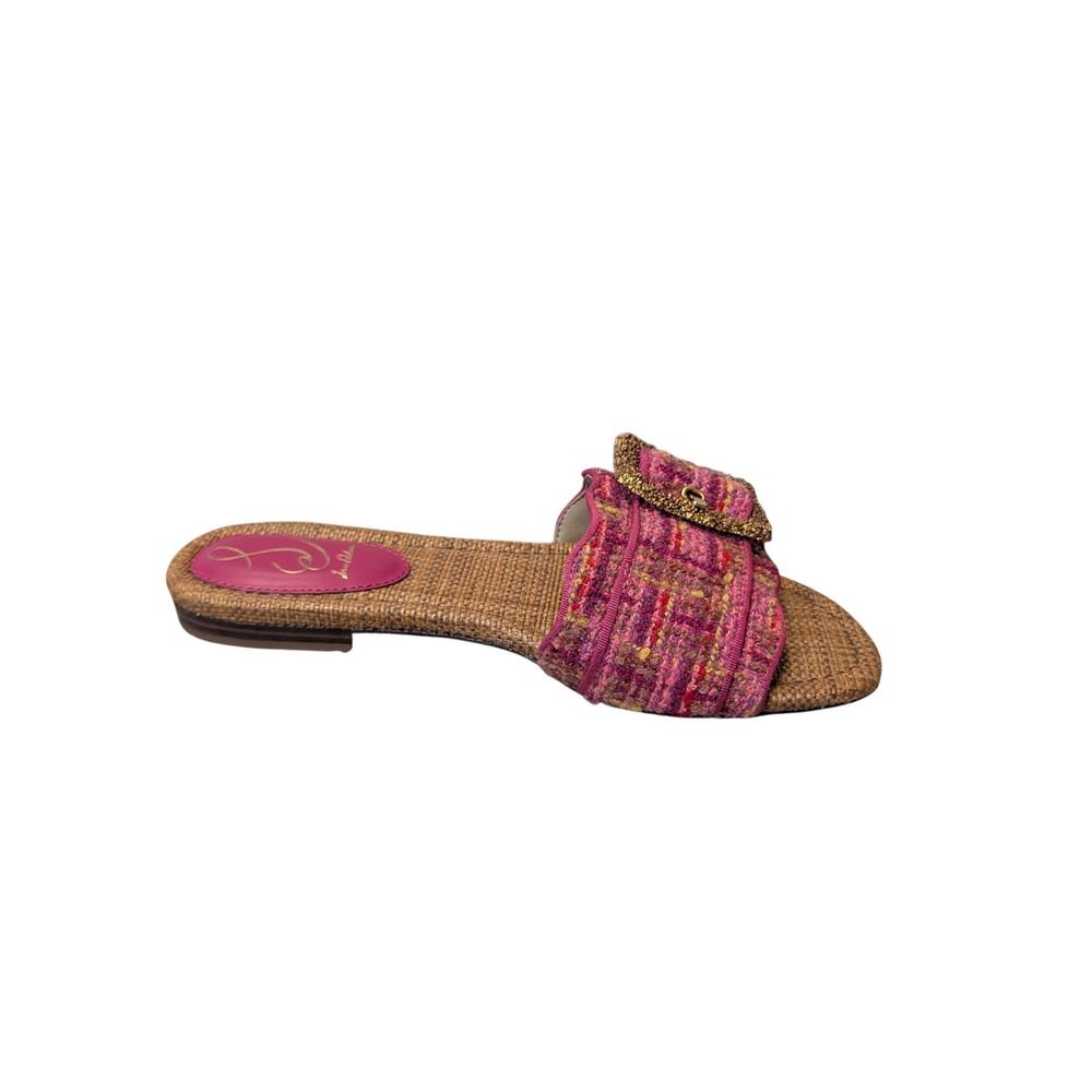 SAM EDELMAN BAMBINI Slide, Sandal by Anthropologie, size 10, Pink Tweed - Picture 2 of 8